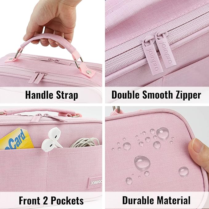 JOINPRO Large Capacity Pencil Case, 4 Compartment Pen Pouch Organizer with Double Zipper, Storage Bag for School, Office, Teen Girl Boy Men Women