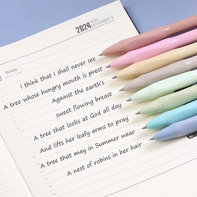 Mr. Pen- Retractable Gel Pens, 8 Pack, Black Ink, Soft Grip | Soft Pastel Barrels, Fine Point 0.5mm, Fast Dry, Smooth Writing, Cute Pens for Drawing, Writing Planner and School Supplies