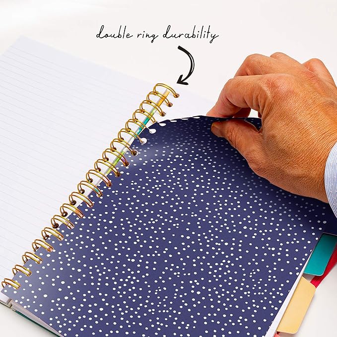 Pukka Pad, Carpe Diem 5-Subject Double Spiral Bound Notebook 12-Pack with Repositionable Dividers - 200 Pages of 80GSM Paper with Perforated Edges – Floral Love, B5 10 X 7in