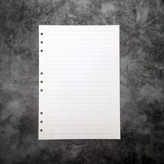 Zelten B5 Lined Refill Paper 9 Hole Punched, 100gsm Dowling Paper, 7.2"x10.1"(182x257mm) Loose Leaf Inserts, 90 Sheets 2-Pack for Ring Binder Planner Journal School Office