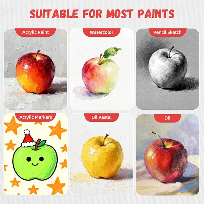 Simetufy 11 x 14 inch 12 Pack Painting Canvas Panels, Canvas Boards for Painting Gesso Primed Acid-Free 100% Cotton for Acrylics Oil Watercolor Paints