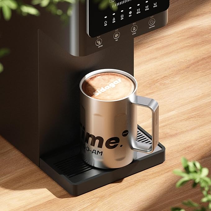 18 oz Stainless Steel Insulated Coffee Mug with Handle and Lid, Double Wall Vacuum Travel Mug, Tumbler Cup with Sliding Lid, Resuable Insulated Coffee Tumbler, Silver