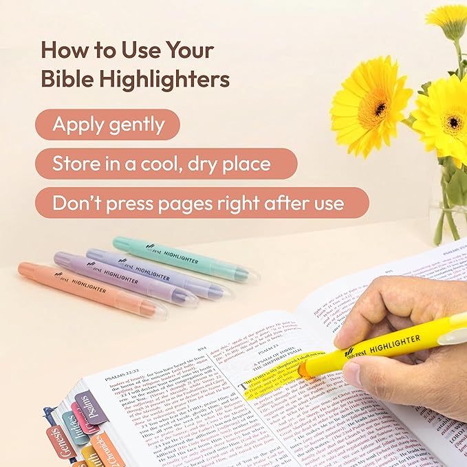 10 Pack Bible Safe Highlighters - Vintage Color, Wax Highlighters No Bleed, Scripture Markers for Journaling, Study Accessories and School Supplies