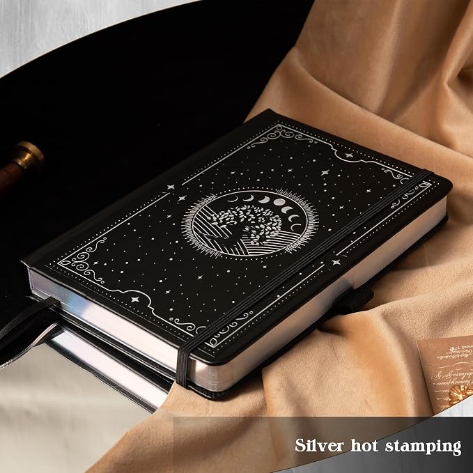 TIEFOSSI Tree of Life Journal, A5 Dotted Journal for Women Men, Dot Aesthetic Notebook with 190 Numbered Pages, Hardcover Vegan Leather Journals with Bookmark, 160 GSM Thick Paper