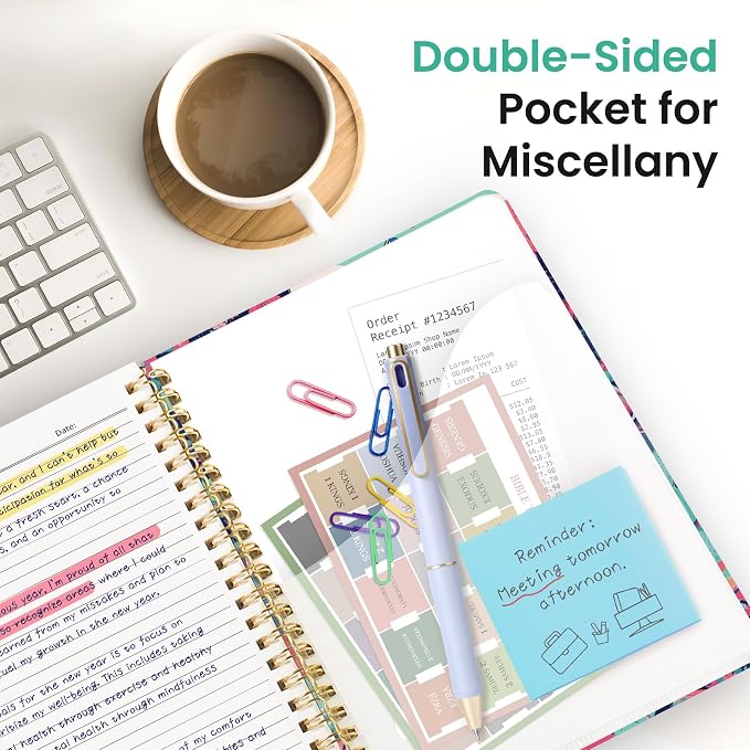 ZOTIA Large Spiral Notebooks for Work 5 Subject with Removable Dividers