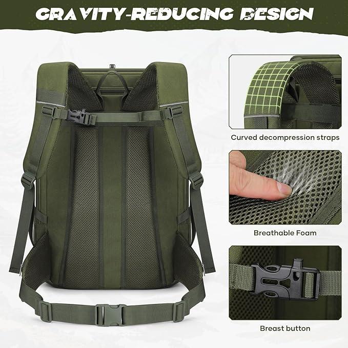 Maelstrom Tactical Backpack for Men, Water Resistant 40L Military Backpack, for Hiking, Camping, Gym with Molle System (Army Green)