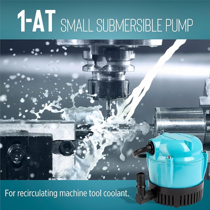 Little Giant 1-AT 115-Volt, 1/200 HP, 170 GPH Small Submersible Permanently Oiled Pump for Fountains, Water Displays and Air Conditioners, 10-Foot Cord, Blue, 500286