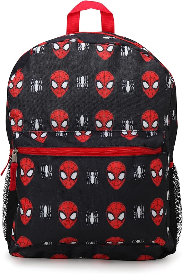 Fast Forward Spiderman Kids Backpack - 16 Inch Durable Spiderman Backpack for Kids Boys & Girls With Adjustable Padded Straps, Spider-Man Black