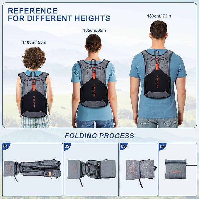 FIORETTO 10L/15L/20L Hiking Backpack for Women Men Mini Packable Backpack Lightweight Small Daypack for Travel Camping