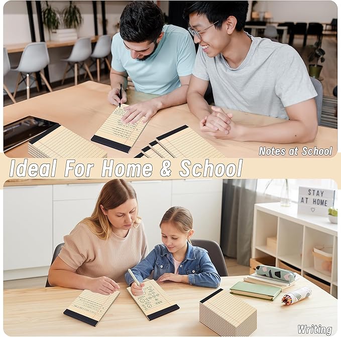 48 Pack Legal Pads 5" x 8" Writing Pad Note Pads for Office, 30 Sheets Recycled Notepad & Memo Pad, Paper Pads College Ruled, Small Notepads for Work, Professional Notepads for Office, Home, School