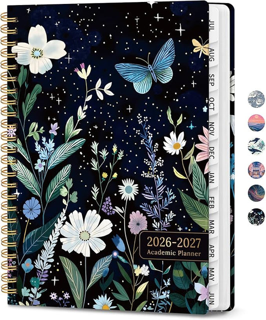 Planner 2026-2027, Hardcover Monthly and Weekly Academic Planner July 2026 - June 2027, Teacher and Student Calendar Agenda Book with Tabs, A4 (8.5" x 11"), Ideal for School and Office, Celestial