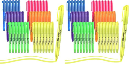 coruscant Highlighter - 72 pack color highlighter, color transparent visible fluorescent pen shell, wide chisel point mark, fluorescent pen, school, office