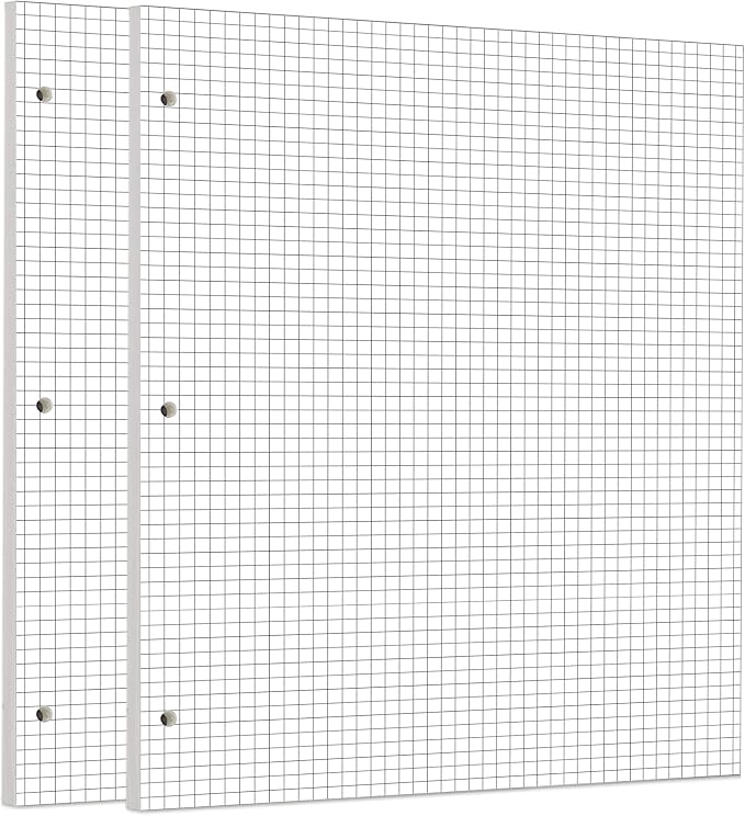 Zelten 2 Pack Letter 90 Sheets/180 Pages Squared Loose Leaf Punched Paper Refills Paper for 3 Hole Binder Personal Organizer Diary Notebook Refillable Planner