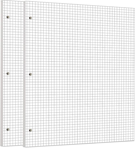Zelten 2 Pack Letter 90 Sheets/180 Pages Squared Loose Leaf Punched Paper Refills Paper for 3 Hole Binder Personal Organizer Diary Notebook Refillable Planner