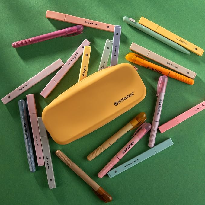 DIVERSEBEE Soft Silicone Pencil Case, Aesthetic Pencil Pouch with Zipper, Cute Pen Bag for School, Bible Journaling Supplies and Accessories, Pencil Organizer (Mango) | Aesthetic Pen Bag for School, Bible Study Journaling Supplies and Accessories, Cute...