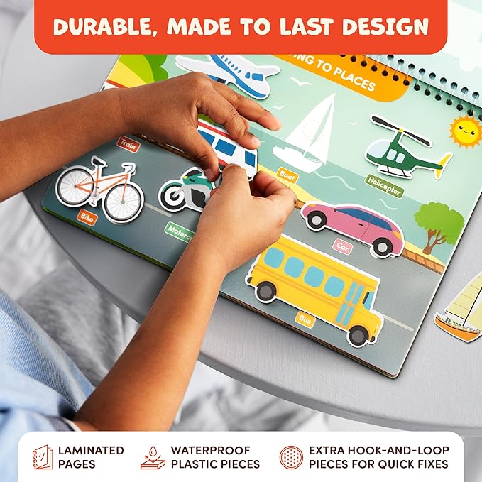 Preschool Activity Book for 3 4 5 Year-Old Kids – 100% Assembled & Ready-to-Use Busy Book for Toddlers 3-5 with 15 Montessori Activities – Educational Learning Toy for 3 Year-Old Girls & Boys
