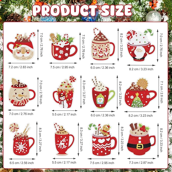 Nardoll 12 Pieces Christmas Diamond Art Keychains Kits - Christmas Crafts for Adults - Arts and Crafts for Boys Girls - Make Your Own Diamond Ornaments Painting Gift for Family Decor