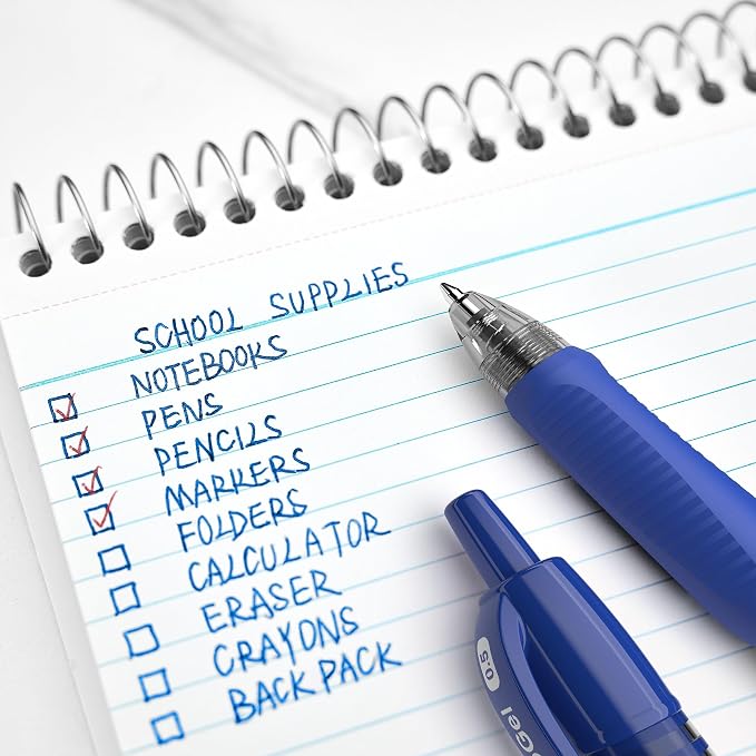 STAPLES ProGel Retractable Gel Pen, Extra Fine Point, 0.5mm, Blue Ink, 5/Pack