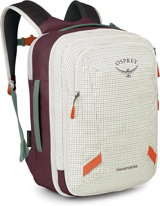 Osprey Transporter 26+6 Travel Pack - Expandable Personal Item Backpack with Laptop Sleeve - Lightweight Daypack, Mystery White