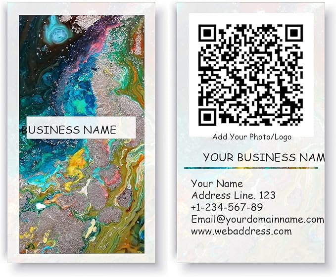 200/500Pcs Business Card Customization (Add Picture or Logo), Thick Coated Paper Business Card Double-sided Printing-2"x3.5" Inches (Color-H)