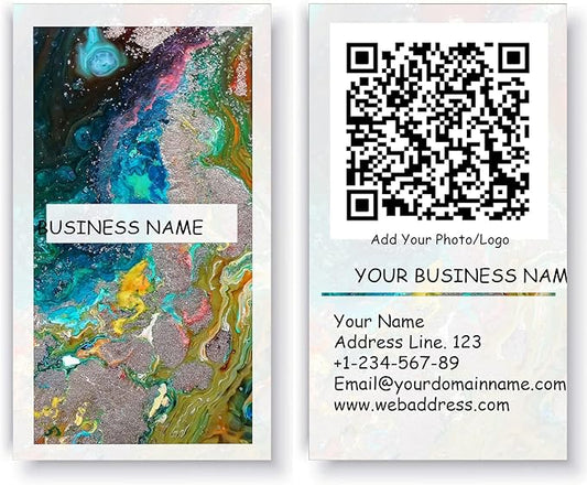 200/500Pcs Business Card Customization (Add Picture or Logo), Thick Coated Paper Business Card Double-sided Printing-2"x3.5" Inches (Color-H)