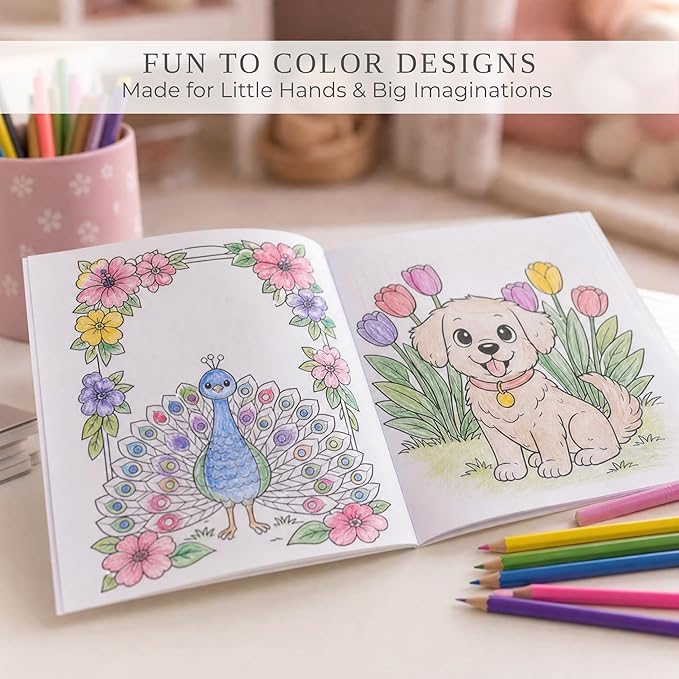 ZICOTO Fun Coloring Books for Kids Set of 3 – Cute Princess, Unicorn & Mermaid Coloring Book for Girls Ages 4–8 – Easy to Color Gift with Magical Themes for Your Creative Little Princess