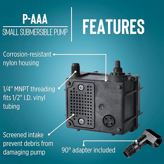 Litle Giant P-AAA, 115V, 120 GPH Small Submersible Water Pump, 6' Cord
