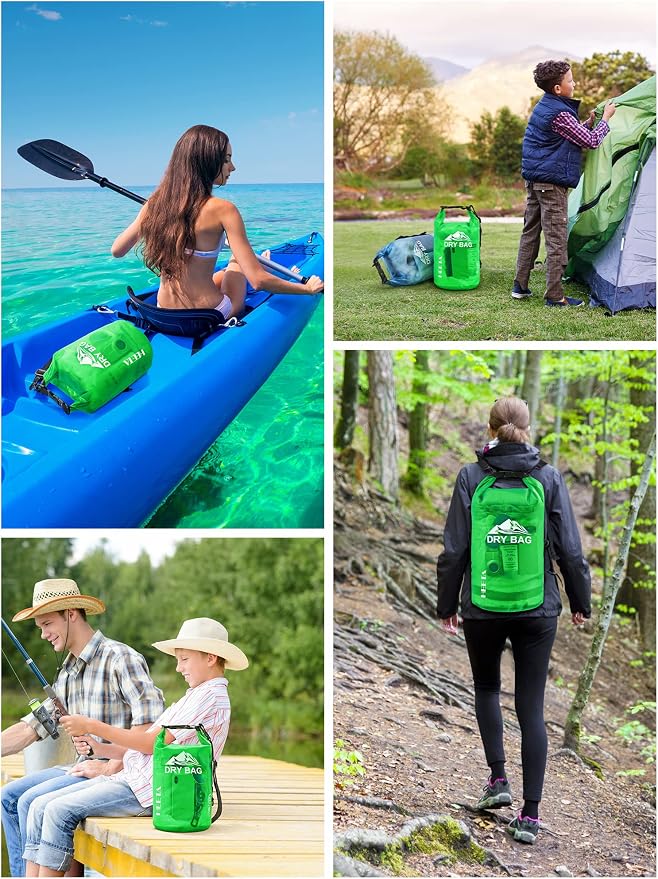 HEETA Dry Bag Waterproof Backpack with Phone Case 5L/10L/20L/30L/40L | Roll Top Lightweight Dry Storage Bag for Women Men, Travel Boating Kayaking Paddle Board Camping Beach Essentials Accessories