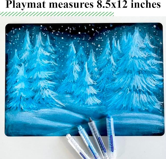 The Pencil Grip Black Board Playmat Kit with 8 Wonder Stix, 8-1/2" x 12", 4 Boards