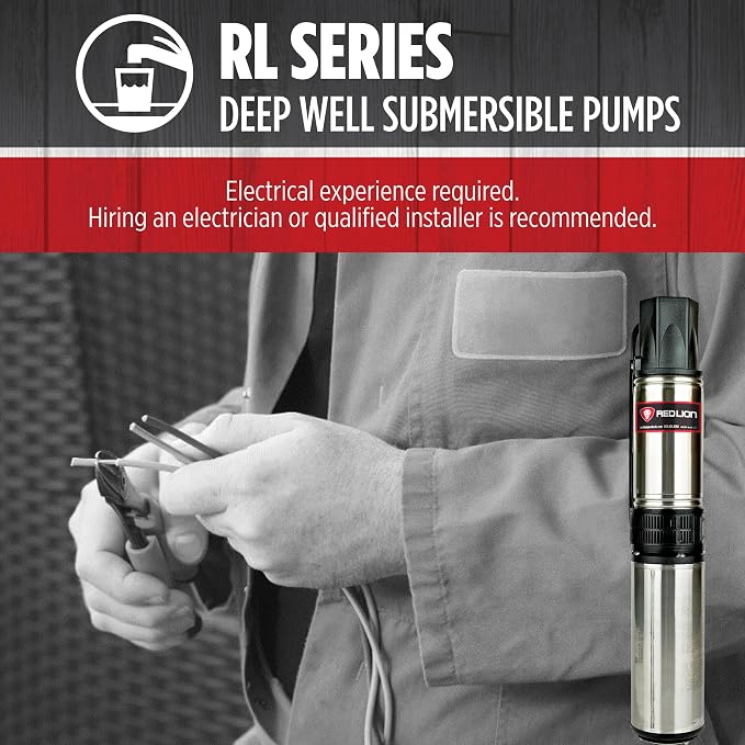 Red Lion RL12G15-3W2V Submersible Well Pump, 1-1/2 HP, 3-Wire, 230V, 12 GPM