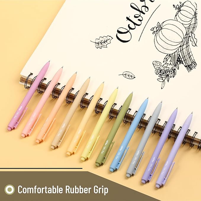 Mr. Pen- Retractable Gel Pens, 22 Pack, Black Ink, Mild Pastel Barrel, Fine Point 0.5 mm, Fast Dry, Smooth Writing, Cute Gel Ink Pens Bulk for Drawing, Writing Planner and School Supplies