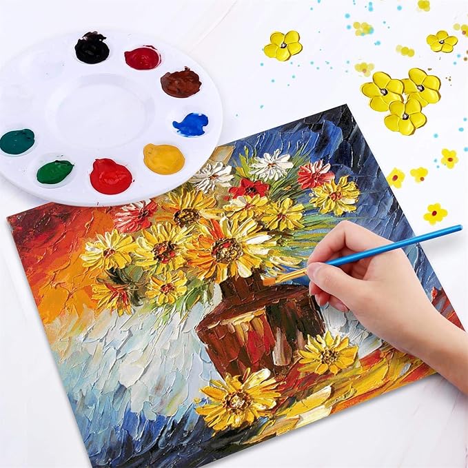ESRICH Acrylic Paint Set,Painting Supplies with 2 PCS of 12 Colors Acrylic Paint,1 Easel 3 Canvas 30 Paintbrushes and 3 Palettes, Paint Kit for Kids, Students, Artists and Beginner
