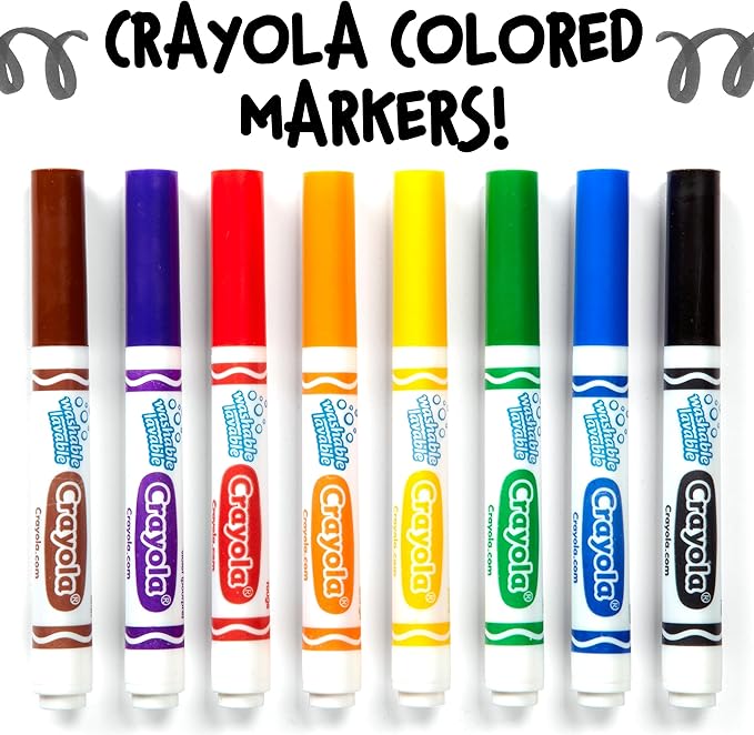 Crayola Washable Markers for Kids - Black (12ct), Bulk Broad Line Markers for School, Classroom Essentials, Teacher Classroom Must Haves for Elementary School