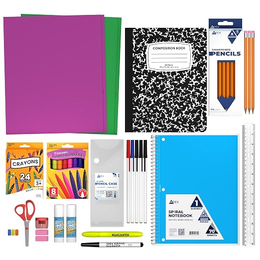 Back to School Supplies Kit for Kids School Supplies Set School Supply Kit K-5 33 Pieces