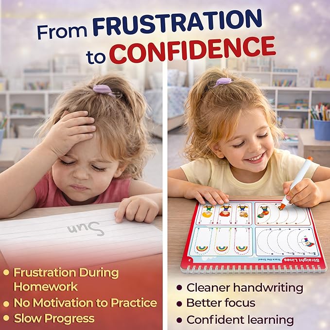 QUOKKA Tracing Books for Kids Ages 3-5 Set – 5 Reusable Dry Erase Activity Books for Kids Ages 3-5 - Writing Practice Kit with Markers - Preschool Learning Quiet Time Travel