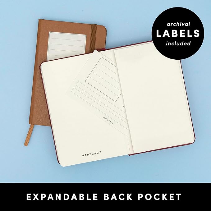 PAPERAGE Lined Pocket Journal Notebook, 1 Pack, (Lavender), 160 Pages, Small, 3.6 inches x 5.6 inches - 100 GSM Thick Paper, Hardcover