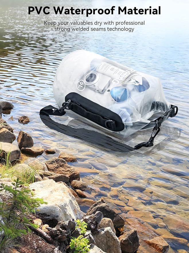 HEETA Dry Bag Waterproof Backpack with Phone Case 5L/10L/20L/30L/40L | Roll Top Lightweight Dry Storage Bag for Women Men, Travel Boating Kayaking Paddle Board Camping Beach Essentials Accessories