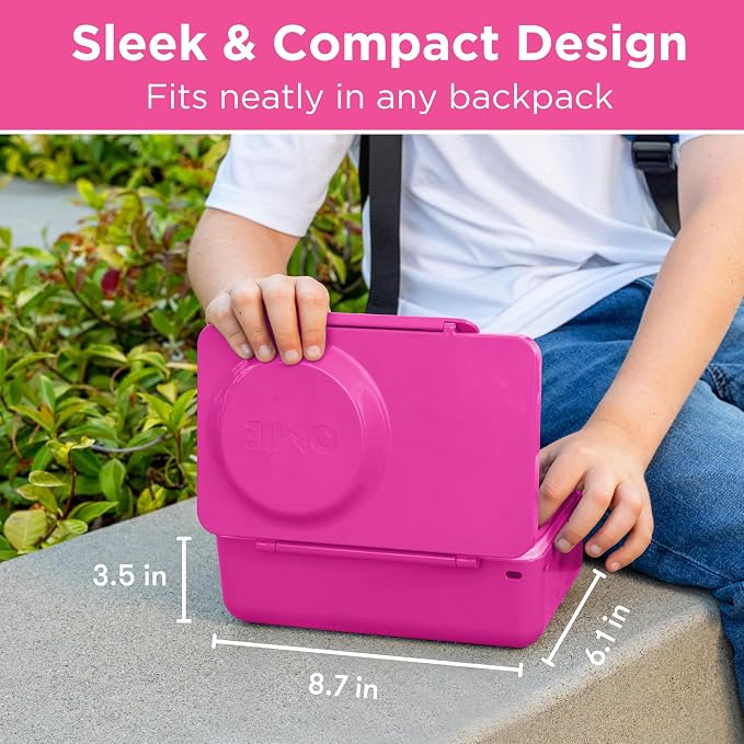 Omie OmieBox UP Kids Insulated Bento Box, Pop Pink
