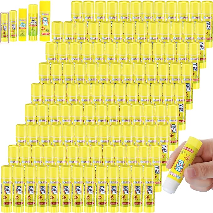 Zubebe School White Glue Stick Washable Glue Stick for Crafts Home Classroom Students Teachers Employees Scrapbooking Crafting Supplies(100 Pcs)