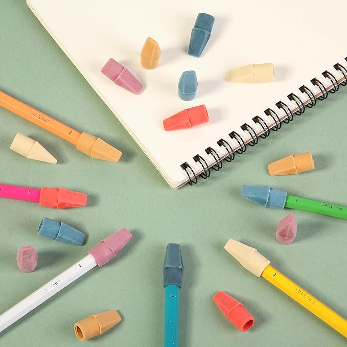Mr. Pen- Pencil Erasers Toppers, 120 Pack, Colorful, Latex Free, No Smudge, Mr Pen Erasers for Pencils