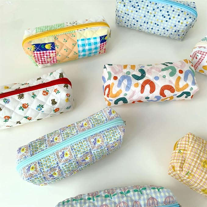 Pencil Case Pen Case Office College School Storage Bag Pouch Holder Box Organizer Makeup Pouch Cosmetic Bag Aesthetic Cute Pencil Case for Girls Boys Kids (D)
