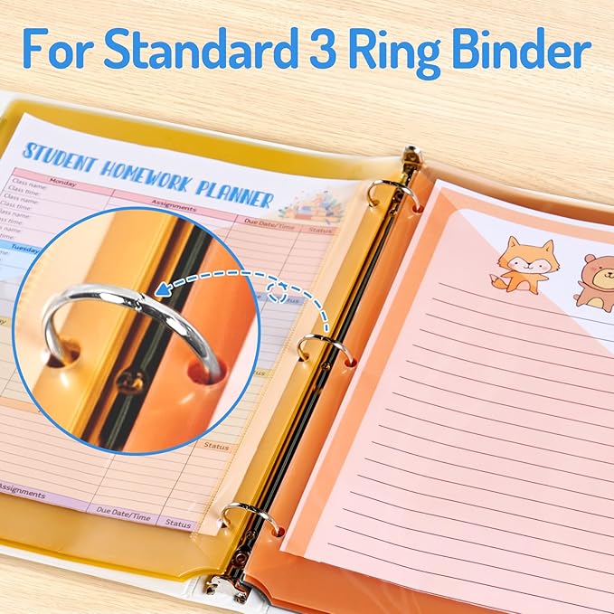 Forvencer 8 Count Dividers with Two Pockets, 8 tabs Binder Dividers for 3 Ring Binder Organizer, Multicolor, 3 Sets