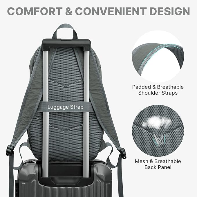 G4Free 20L Hiking Travel Backpack for Women Men | Lightweight Backpacks with Luggage Trolley Strap, Daypack for Outdoor Daily Camping