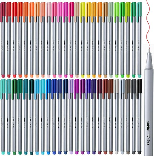 Mr. Pen- Colored Fineliner Pens, 50 Pack, 0.4mm Fine Point, Smooth Bible Journaling Pens Bulk for Detailed Drawing, Note-Taking, Coloring, Sketching, Planning & Art Projects, School Supplies