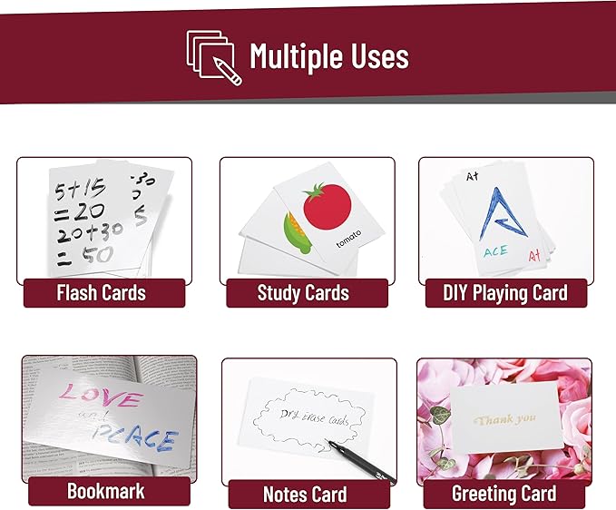 Mr. Pen- Dry Erase Index Cards, 3"x5", 45 Pack, Laminated on One Side, Blank Note Cards, Reusable Dry Erase Blank Flashcard Sheets for School, Office, Chores, To-Do Lists, Study Supplies