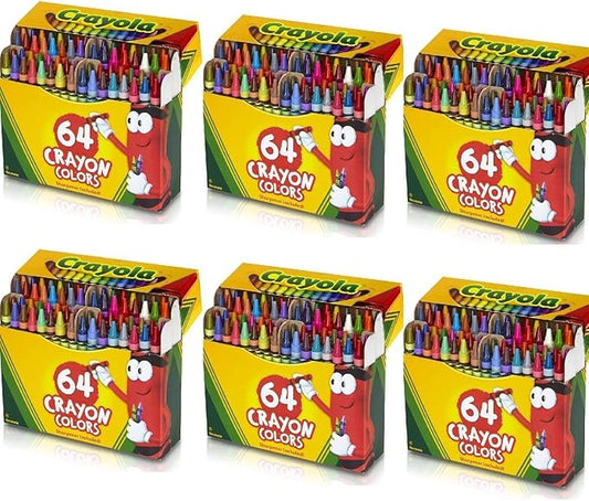 Crayola 6 Pack 64 Ct Crayons (52-0064), Assorted