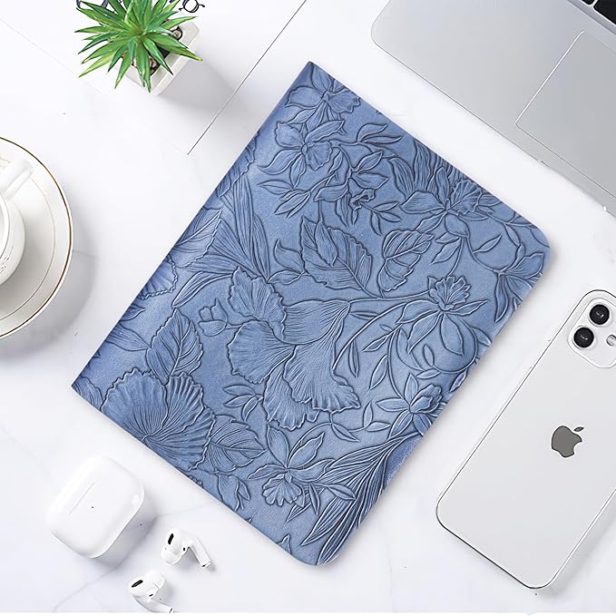 Portable Small White Board Dry Erase Board, Reusable 9.5 * 6.6in Notebook Memo, Office Home Supplies Desk Accessories(1-Carved Blue)