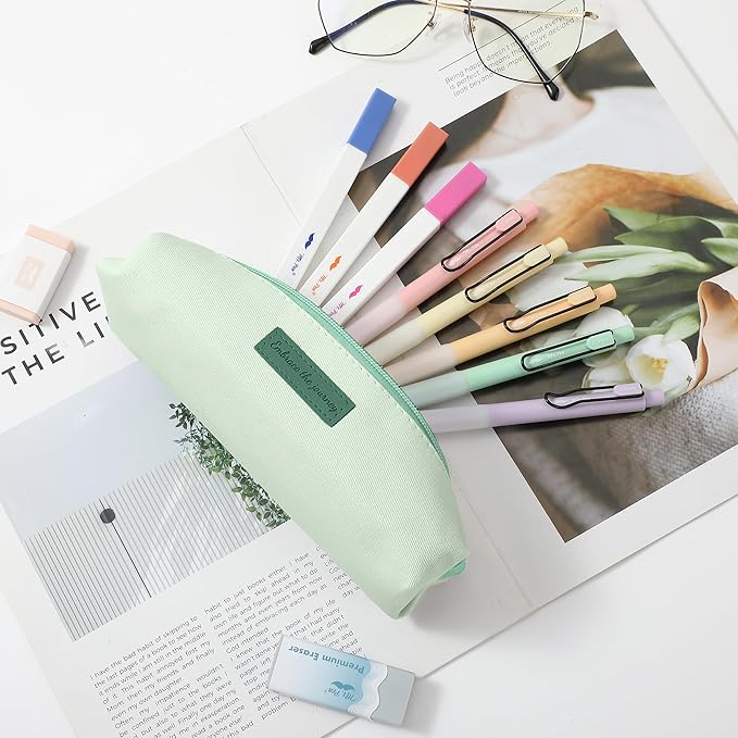 Mr. Pen- Cute Pencil Case Pouch, Multipurpose Canvas Bible Pencil Pouch, Smooth Zipper, Premium Material, Neat Stitches, Ideal for Stationery, Cosmetics, Electronics, School, Office, Travel