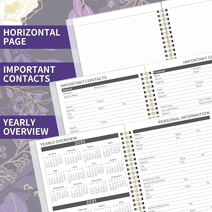 Monthly Planner 2026-2031 - 5 Year Planner/Calendar 2026-2031, 11" x 9", 2026 Calendar Planner, Jul 2026 - Jun 2031, Tabs, Back Pocket, Holidays, Twin-Wire Binding