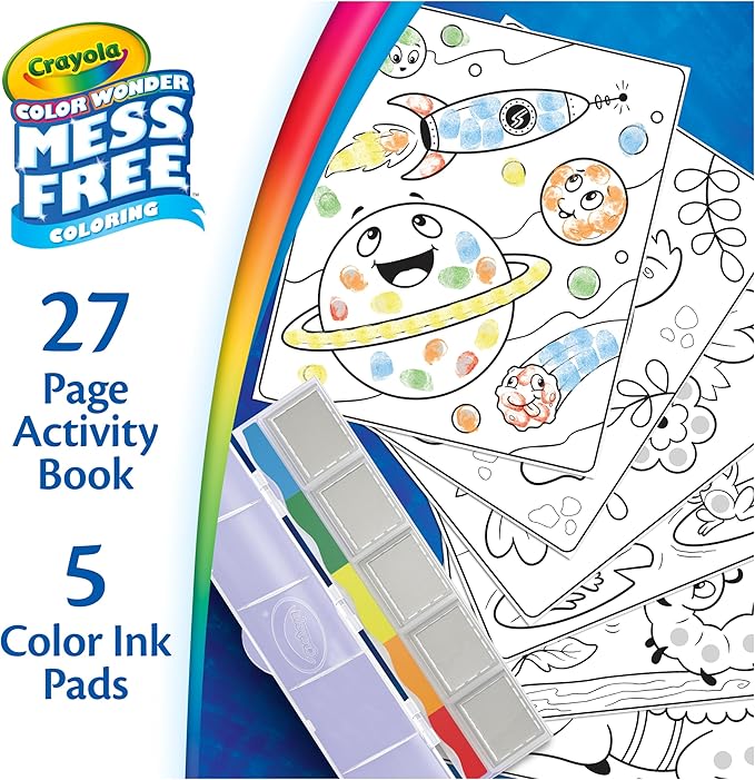 Crayola Color Wonder Mess Free Fingerprint Activity Book, Easter Basket Stuffers for Toddlers, Finger Painting Alternative, Gift for Kids Ages 3+